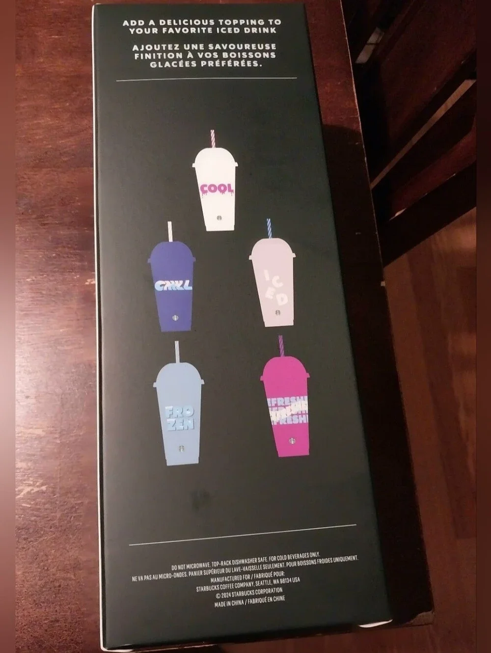 Starbucks Multicolor Plastic Reusable Cold Cups with Dome Lids 5pk